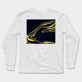 Gold and Blue Marble Long Sleeve T-Shirt